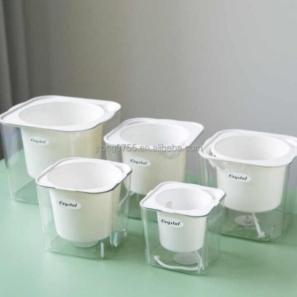 Transparent Self-Watering Resin Planter